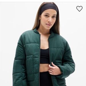 Athleta Evergreen Quilted crop Jacket